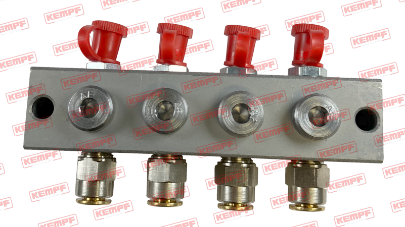 147725 Kempf Nippelblock 4-fach Stahl 180° montiert